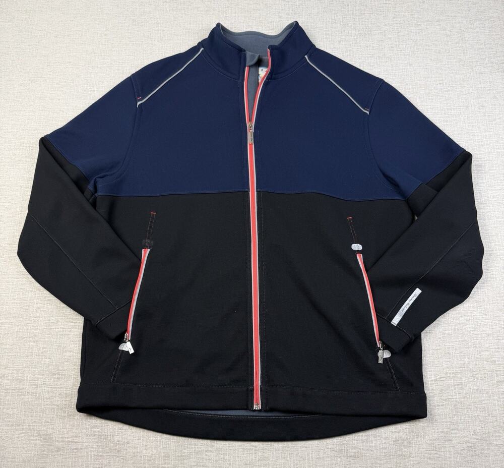 Tommy Bahama Paradise Tech Jacket Men’s XL Navy Black Full Zip Fleece Lined